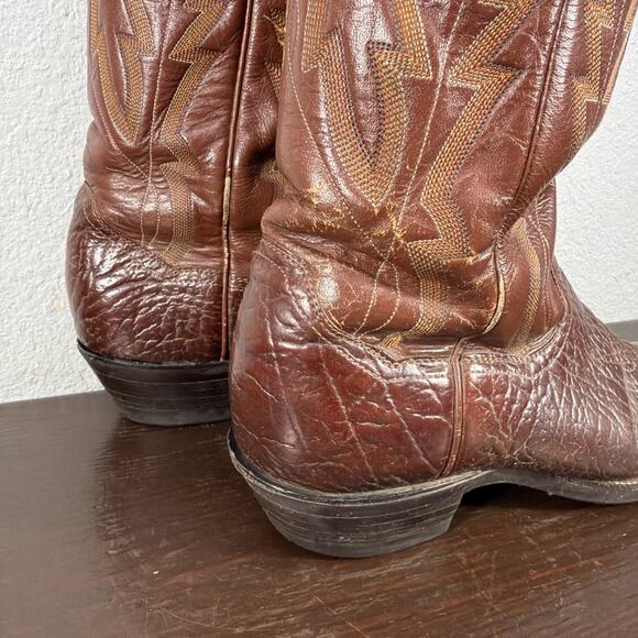 Panhandle Slim Western Boots Mens US 8 D Brown Leather Cowboy Mid Calf Pull On main image 9